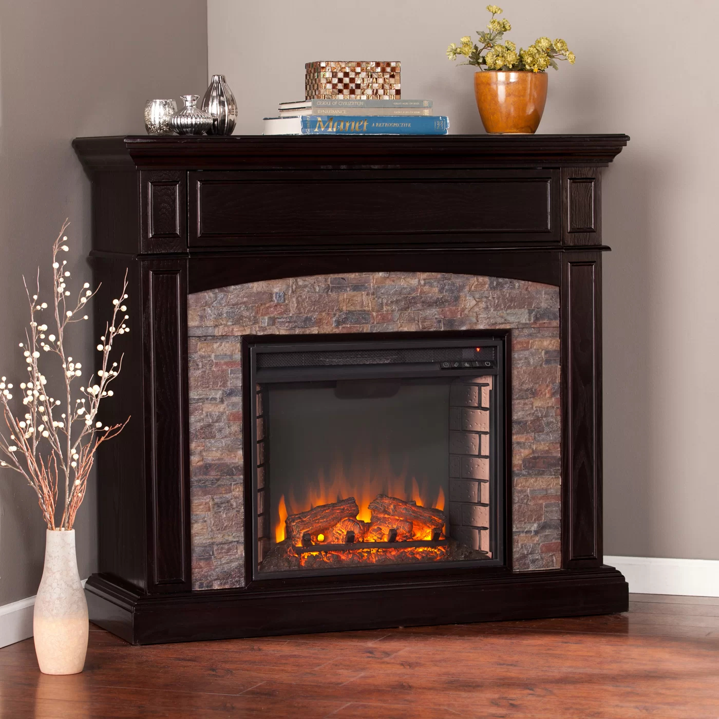 【Home Improvement】Codd 45.5'' W Electric Fireplace
